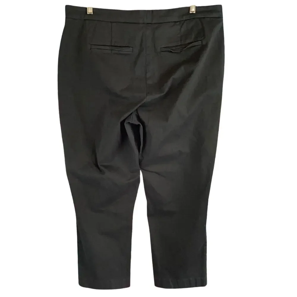 NYDJ Plus Everyday Sateen Ankle Pants Black Size 16W LiftxTuck